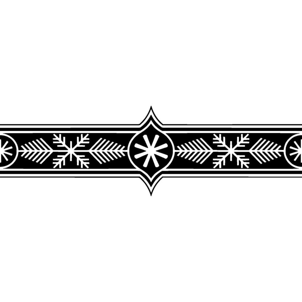 Elegant Black And White Winter Ornament Border vector