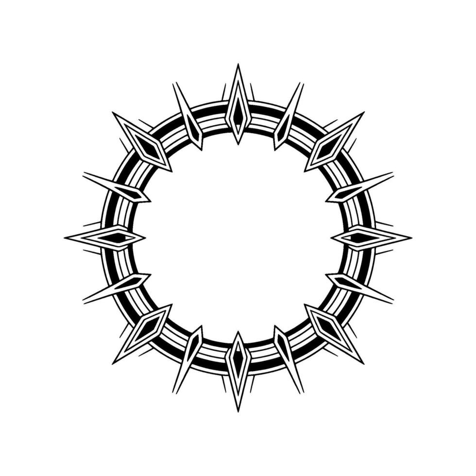 Geometric, Black White Circle Motif, Digital vector