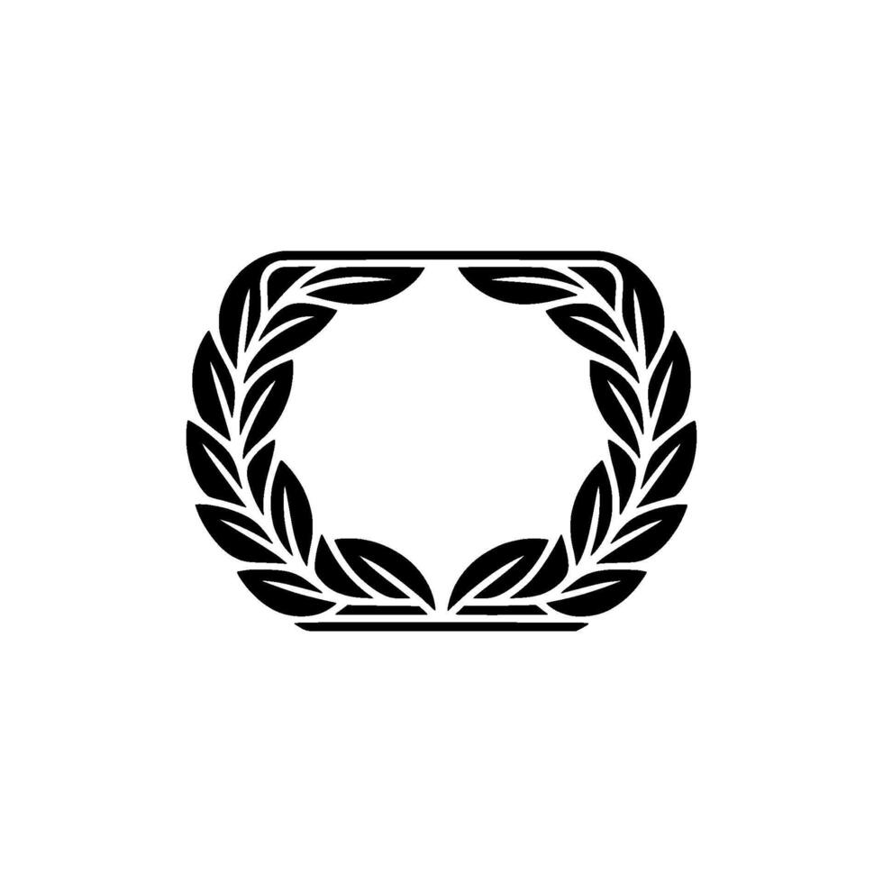 Minimalist Laurel Wreath Black And White, Award vector