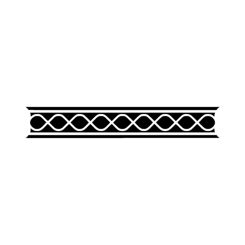 Geometric Black Ornament Strip On Grayscale Background vector