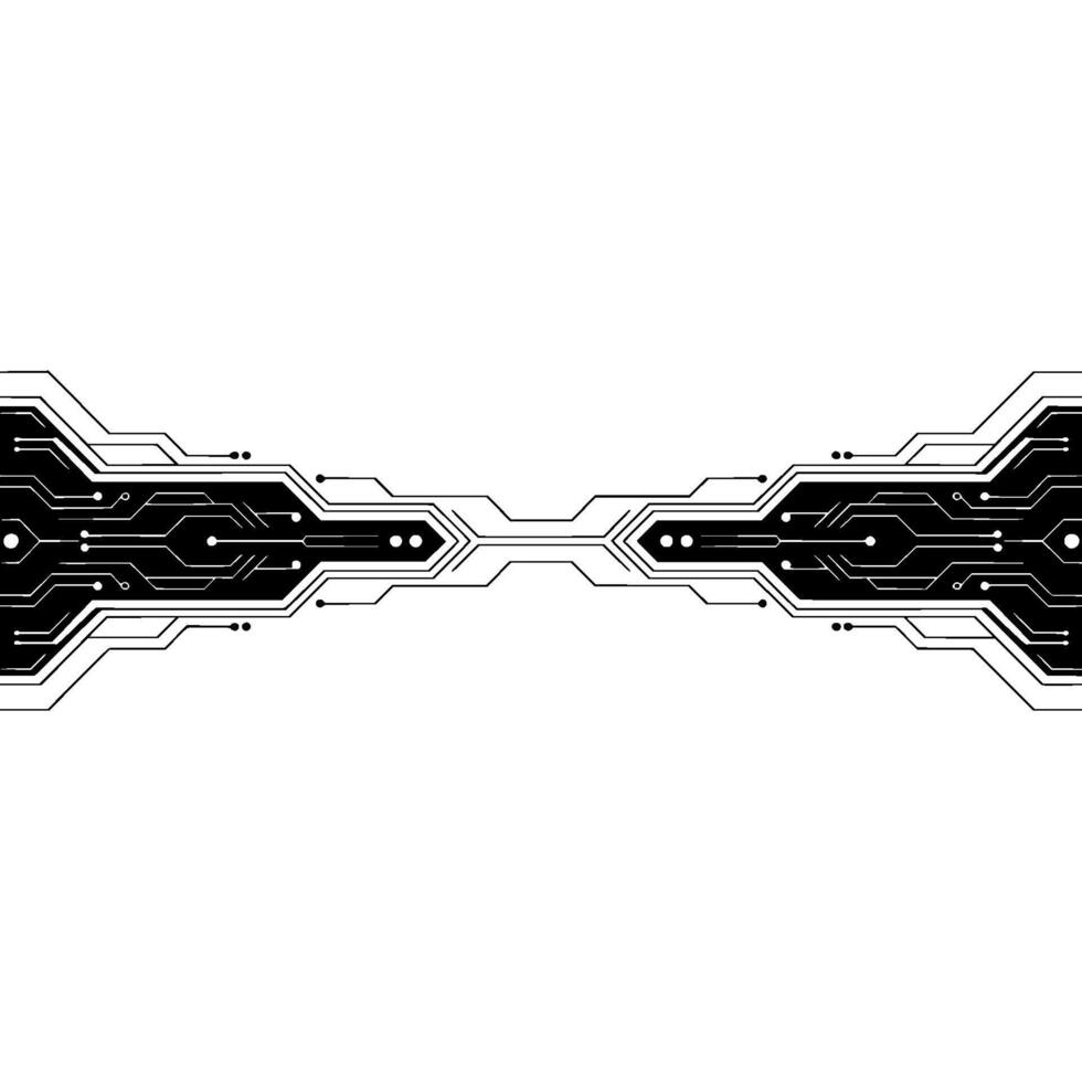 Modern Tech Background Black Circuit Board On White Space vector