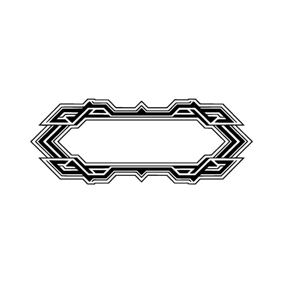 Geometric Deco Frame Black White Modern Element vector