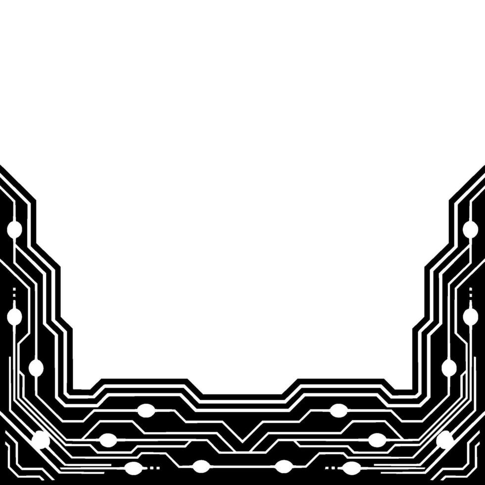 Modern Digital Circuitry Border, Hitech Frame, Minimalist vector