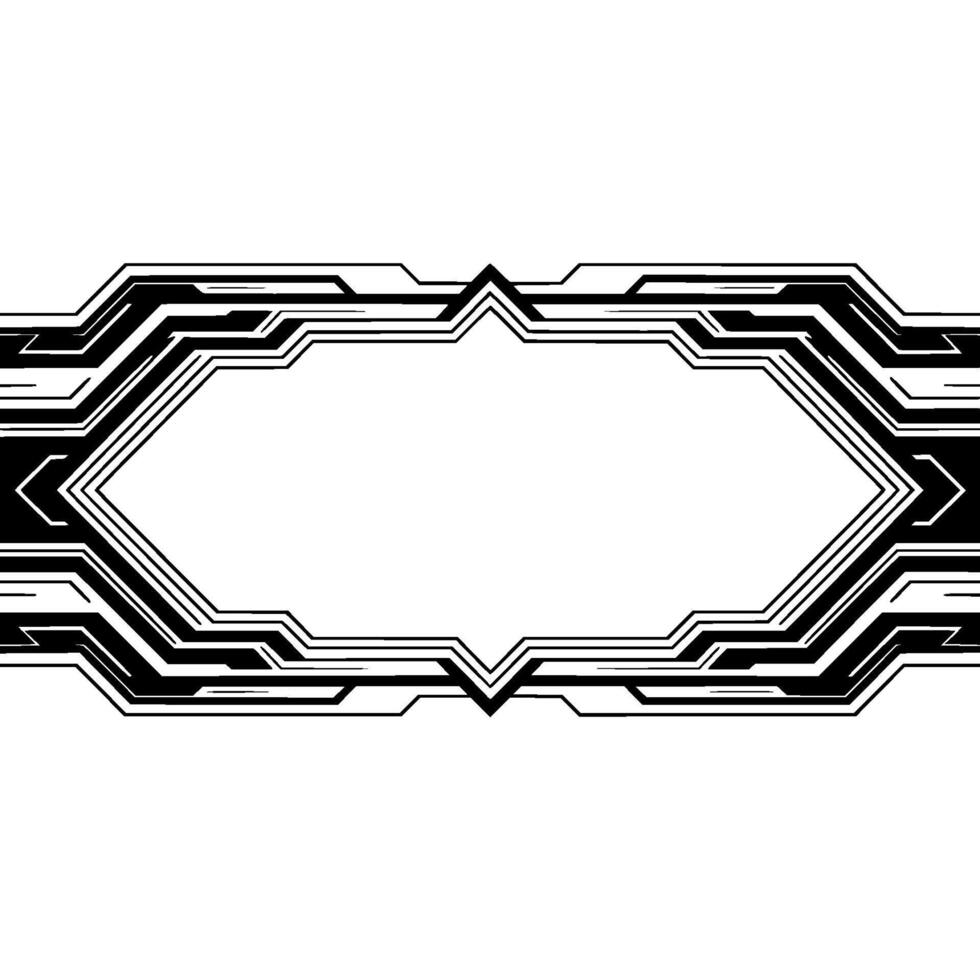 Futuristic Tech Frame With Central Sunburst On White Background vector