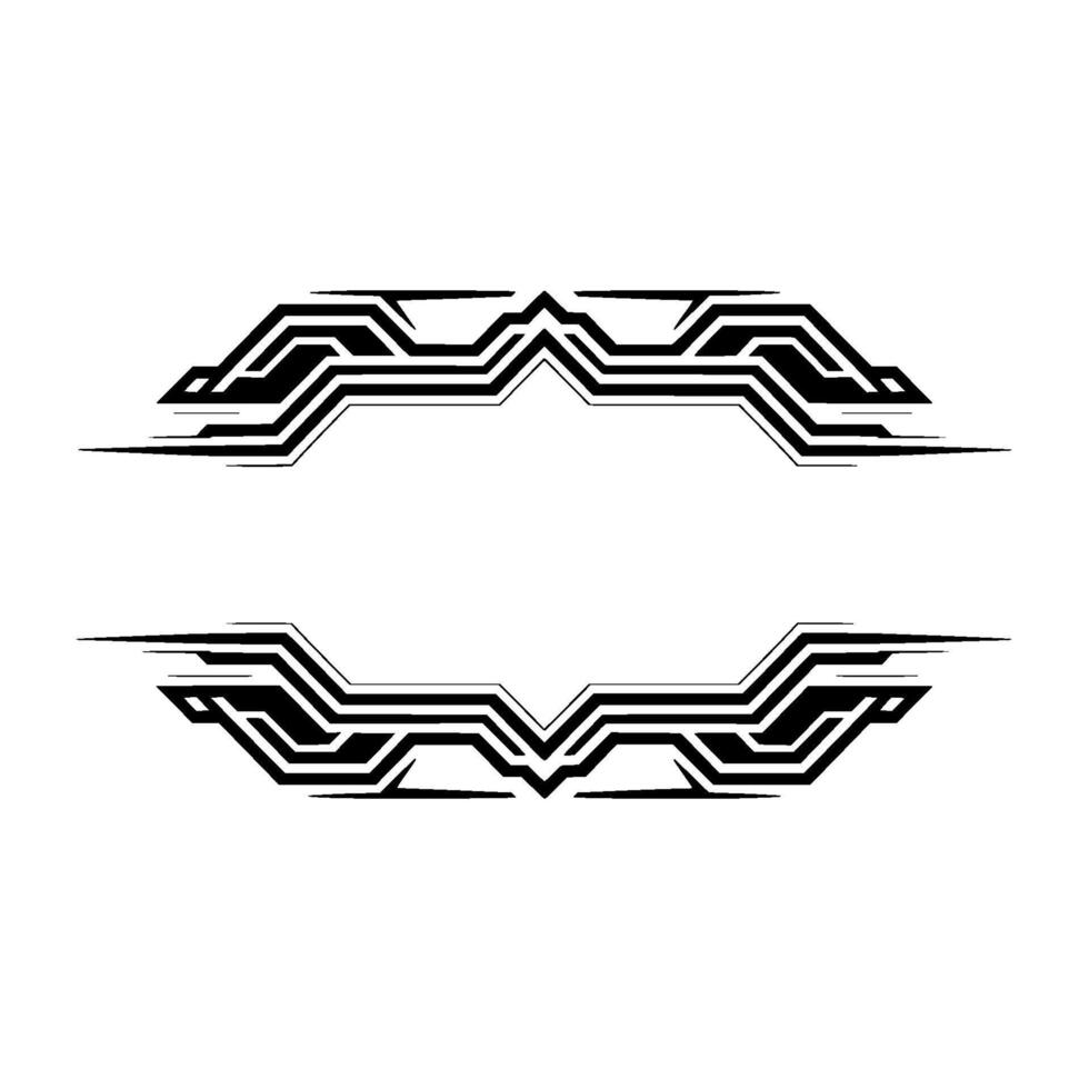 Futuristic Ornament Frame Elements Black White Tech vector