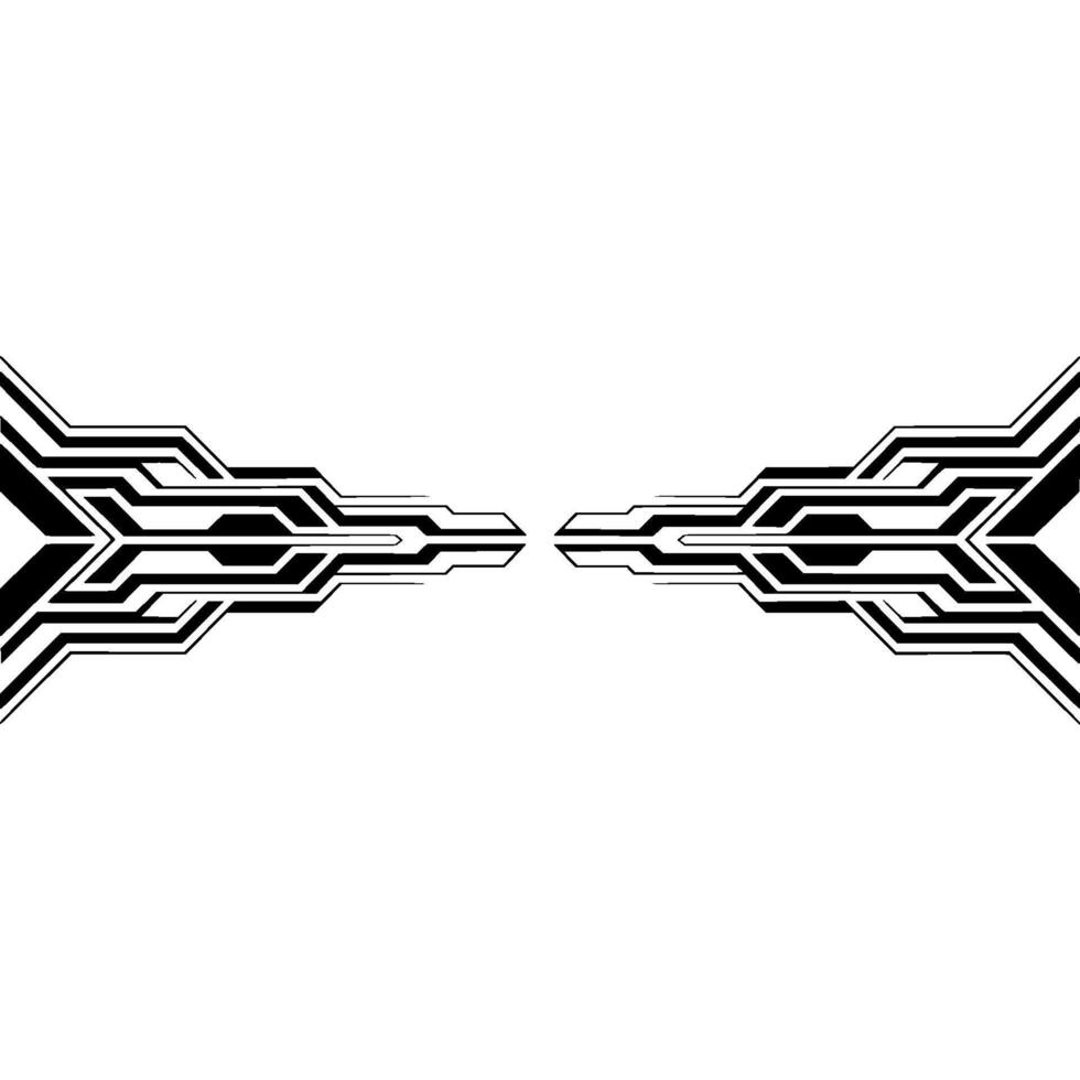Futuristic Tech Elements, Abstract Circuitry In Black White vector