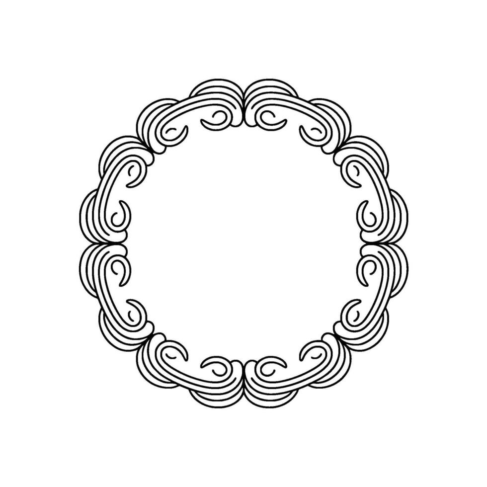 Elegant Circular Black And White Frame, Decorative Border vector