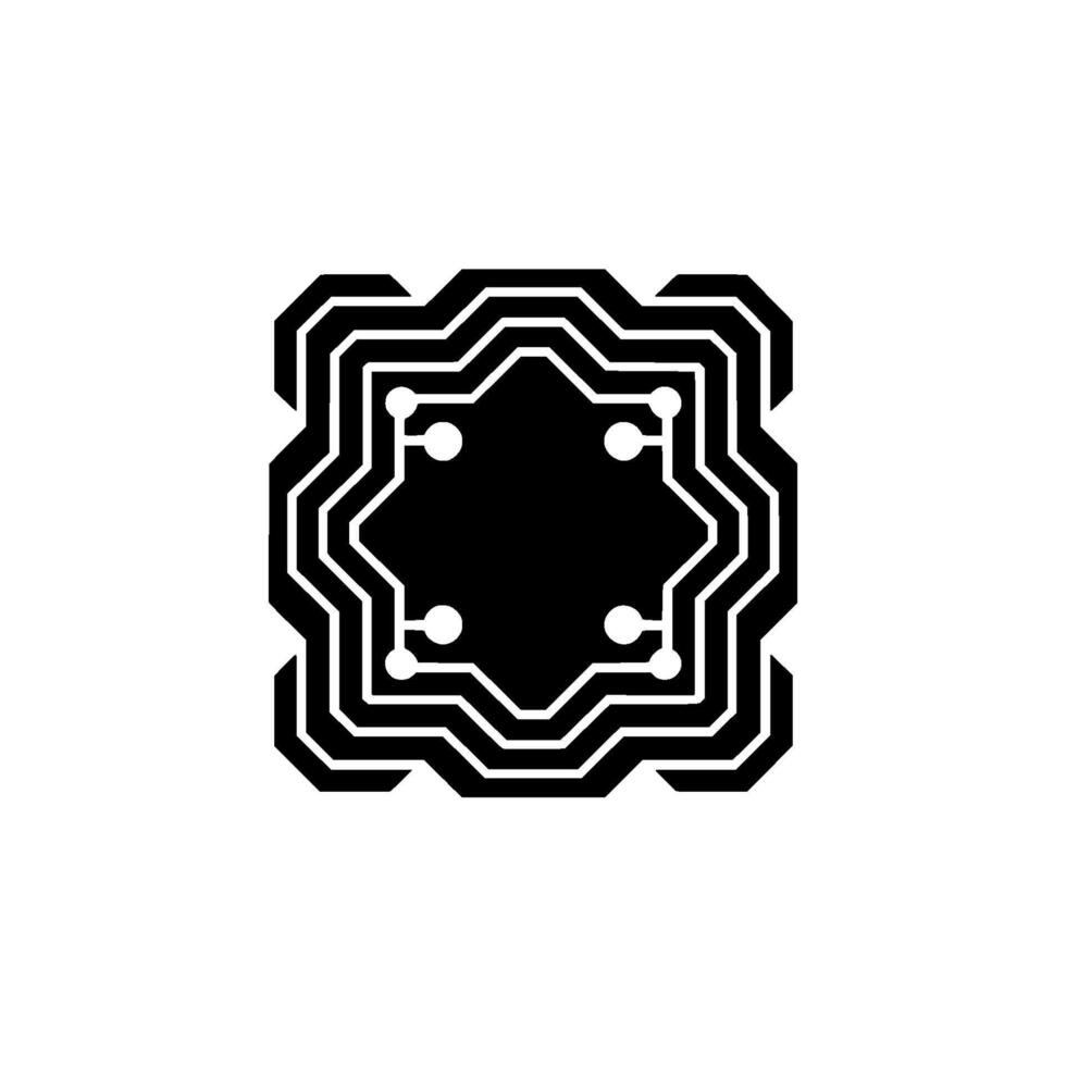 Modern Circuit Board, Minimalist Tech On White vector