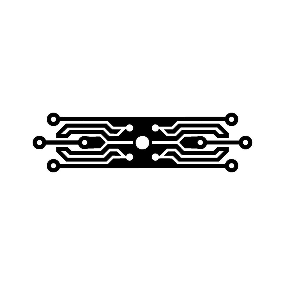 Minimalist Tech Circuit Board, Black White, Futuristic vector