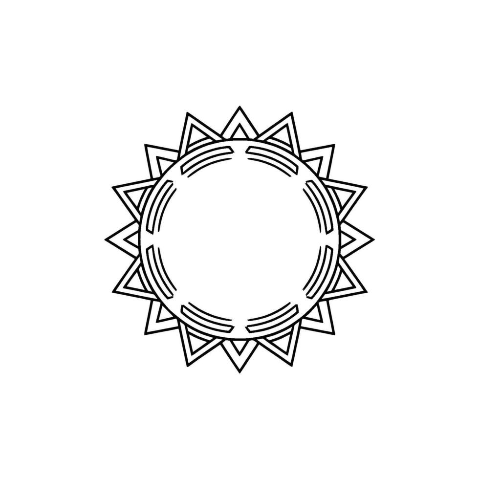 Geometric Sunburst Frame With Glow And Sparkles On Gray Background vector