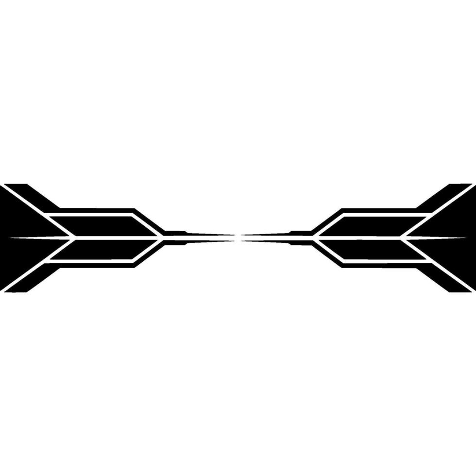 Geometric Black White Line Art Abstract, Futuristic vector