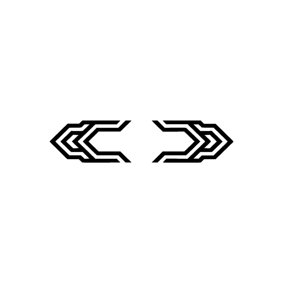 Abstract Geometric Arrowheads On White Minimalist vector