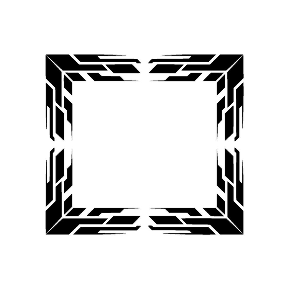 Geometric Frame Abstract Black On White Background vector