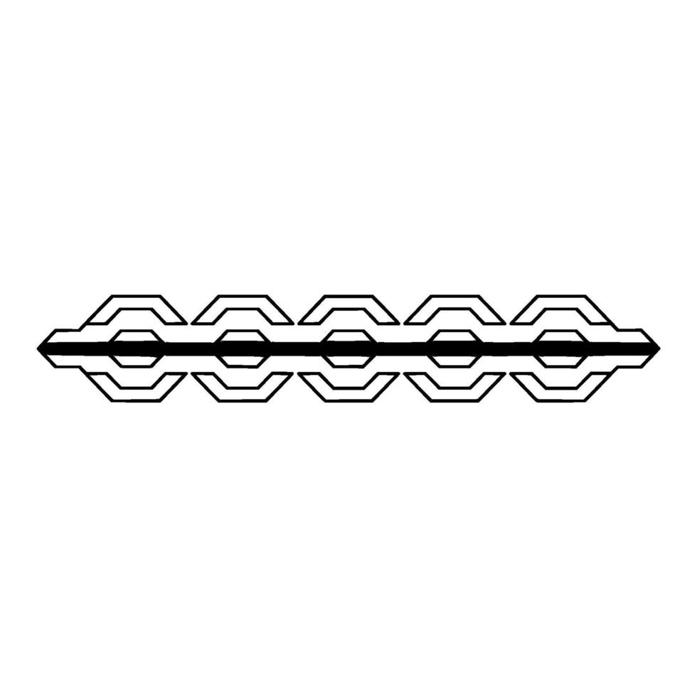 Minimalist Abstract Chain Link Line Art On White Background vector