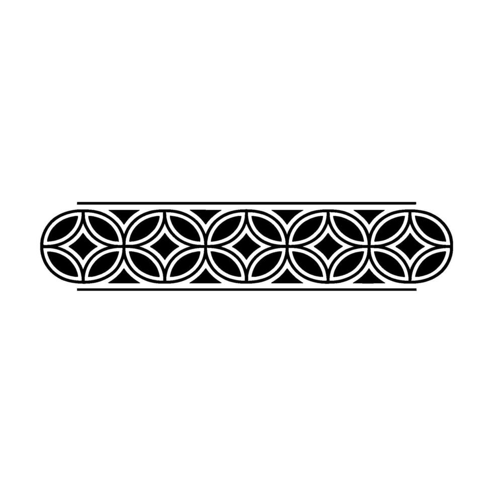 Decorative Geometric Border Repeating Circular Pattern, Modern vector