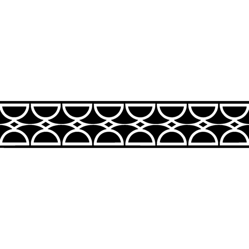 Geometric Black And White Decorative Border Pattern On White vector