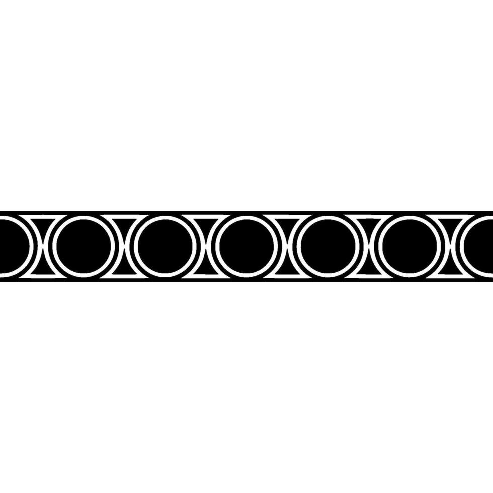 Geometric Circular Border Black White Pattern On White Background vector