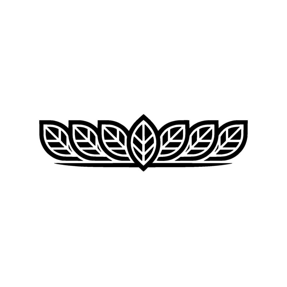 Minimalist Leaf Motif On White Background, Decorative Border Element vector