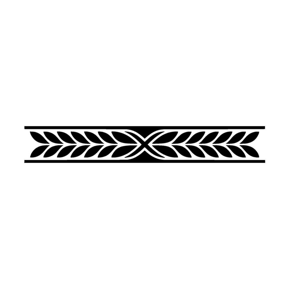Laurel Wreath Border, Elegant Leafy, Decorative Element, Black White vector
