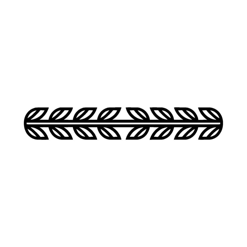 Minimalist Leaf Laurel Border On White vector