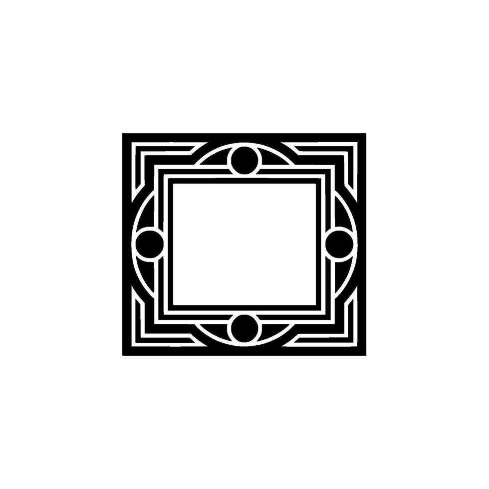 Art Deco Frame Geometric Border On White vector