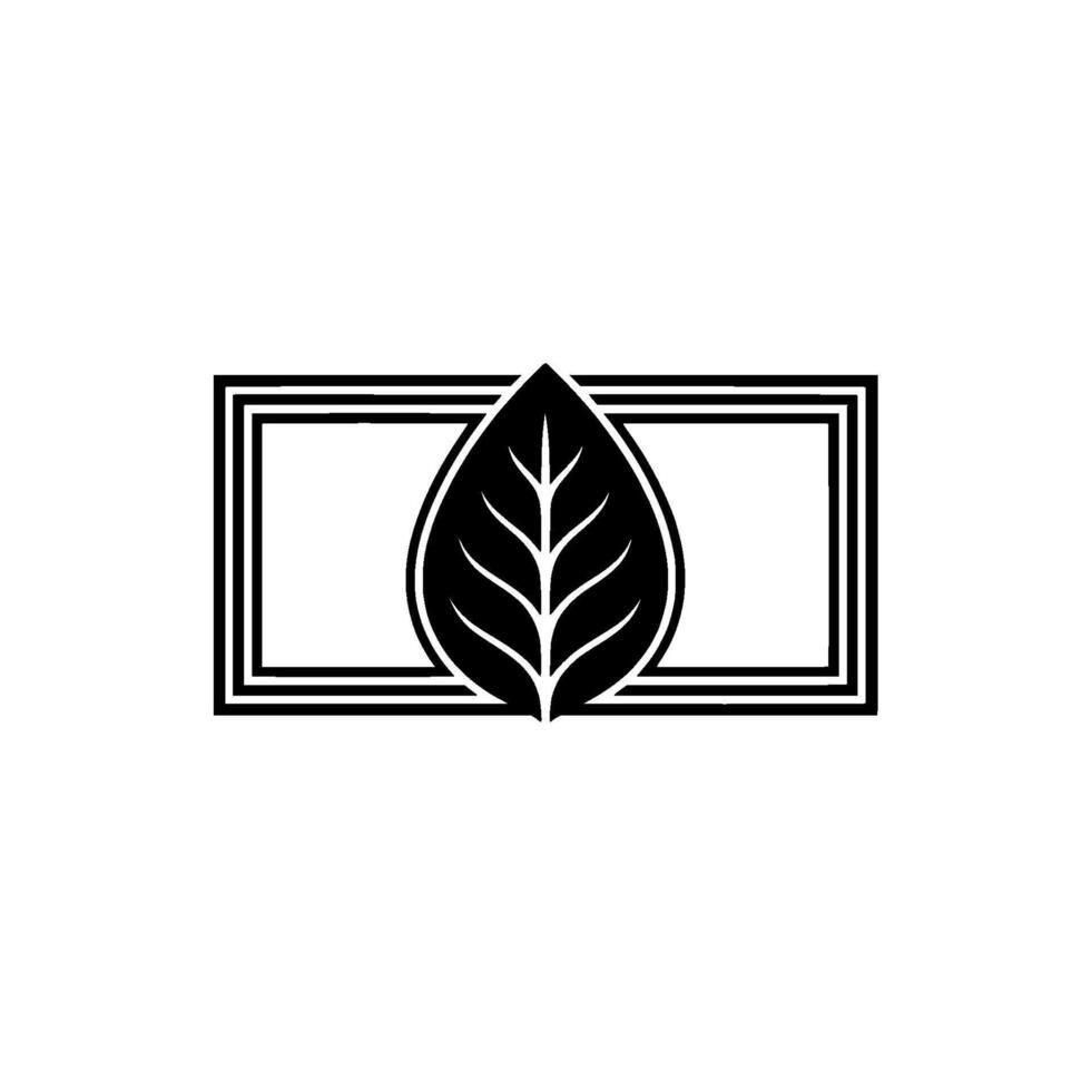 Minimalist Leaf Black White, Modern, Ecofriendly vector