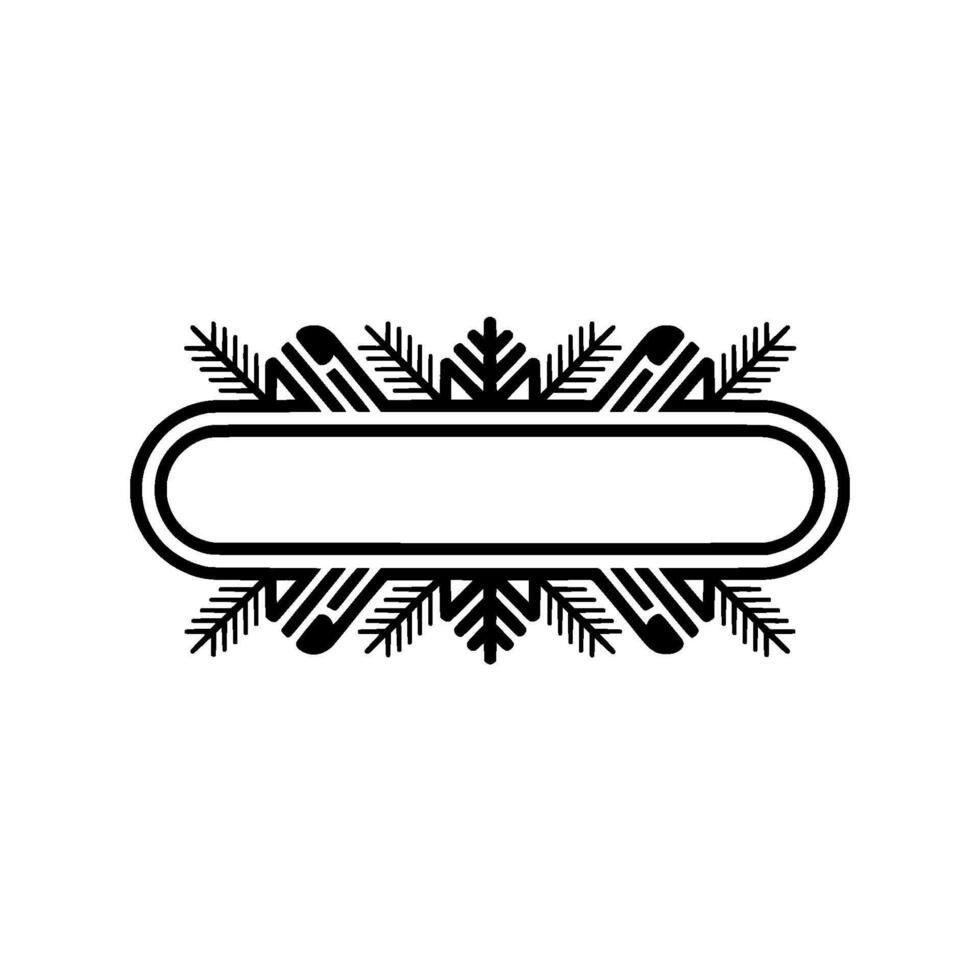 Minimalist Winter Frame Geometric Black And White For Text vector