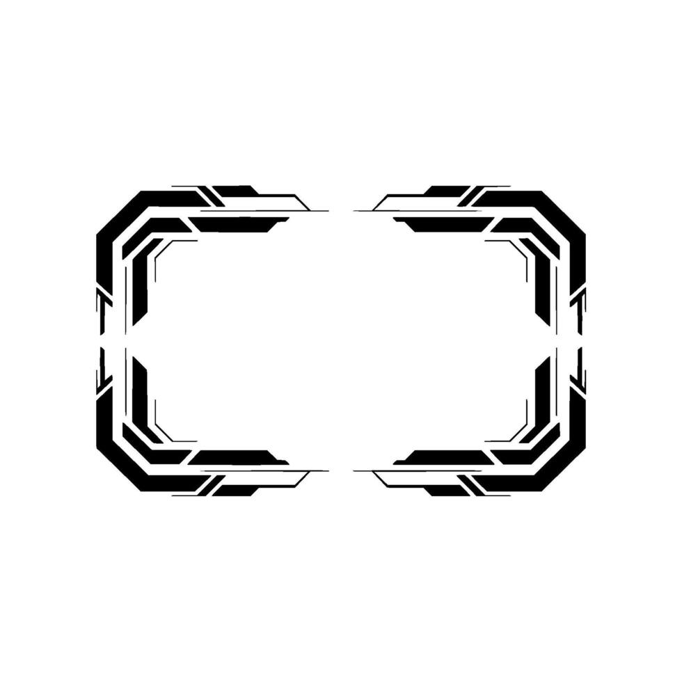 Futuristic Tech Frame, Black White, Abstract Element vector