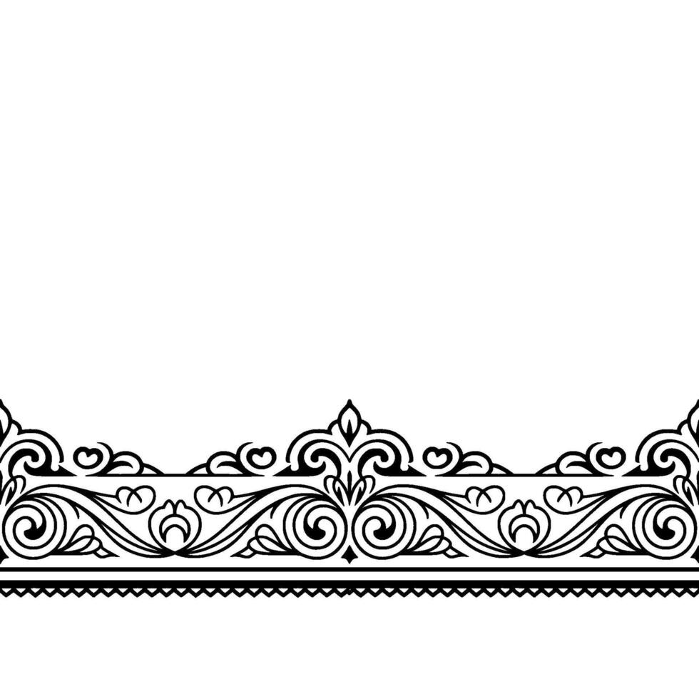 Elegant Black And White Ornamental Border For Decoration vector