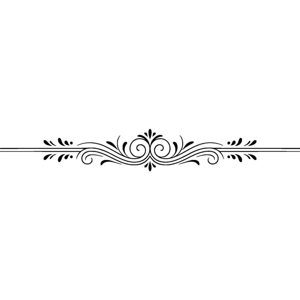 Elegant Decorative Line Element With Swirls, Illustration vector