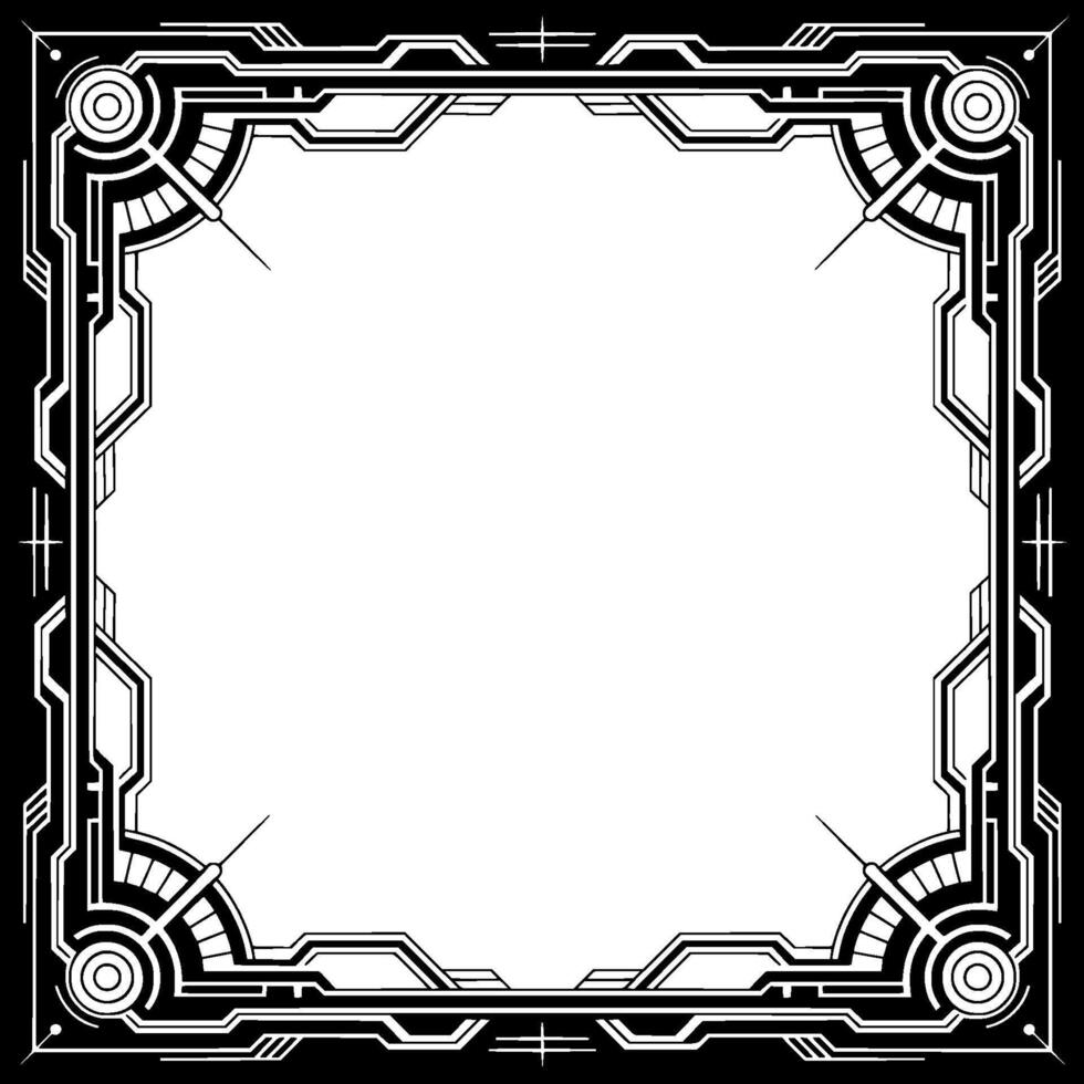 Art Deco Frame With Blank Space, Elegant Geometric Border vector