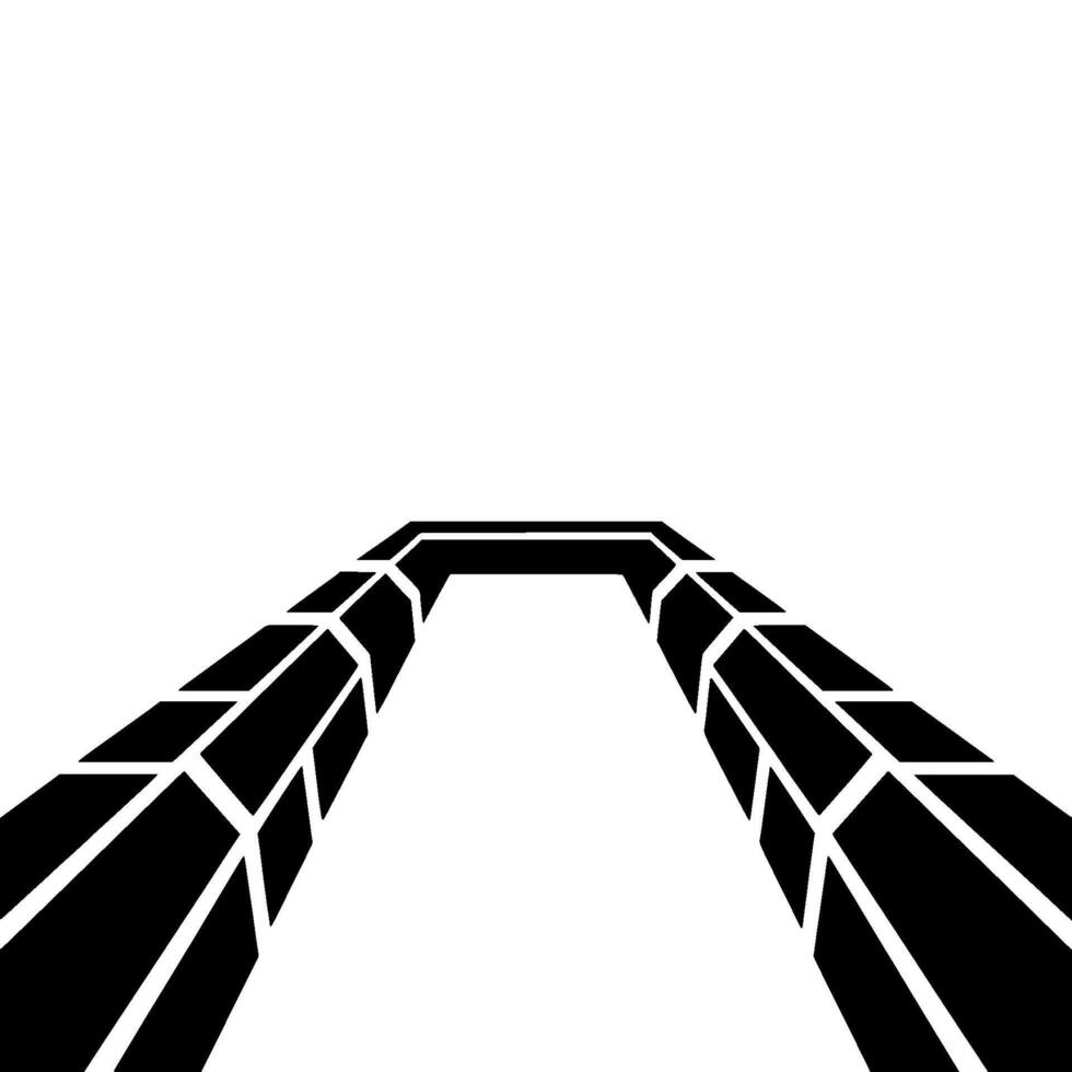 Abstract Geometric Archway On Gradient Background vector