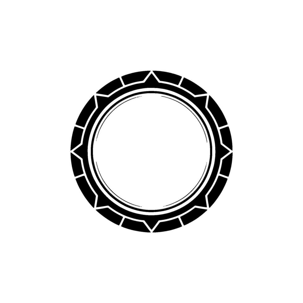 Geometric Black And White Circle Minimalist, Isolated vector
