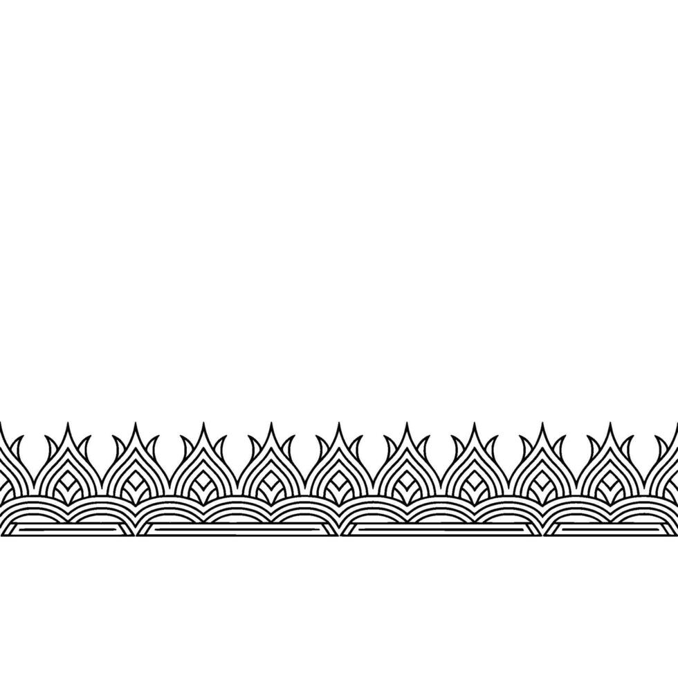 Elegant Geometric Border On White, Abstract, Floral Motif vector