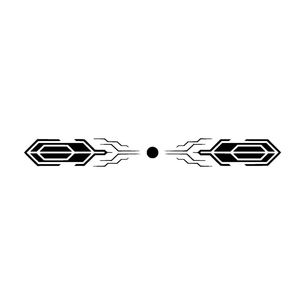 Futuristic Tech Line Divider, Geometric Illustration On White vector