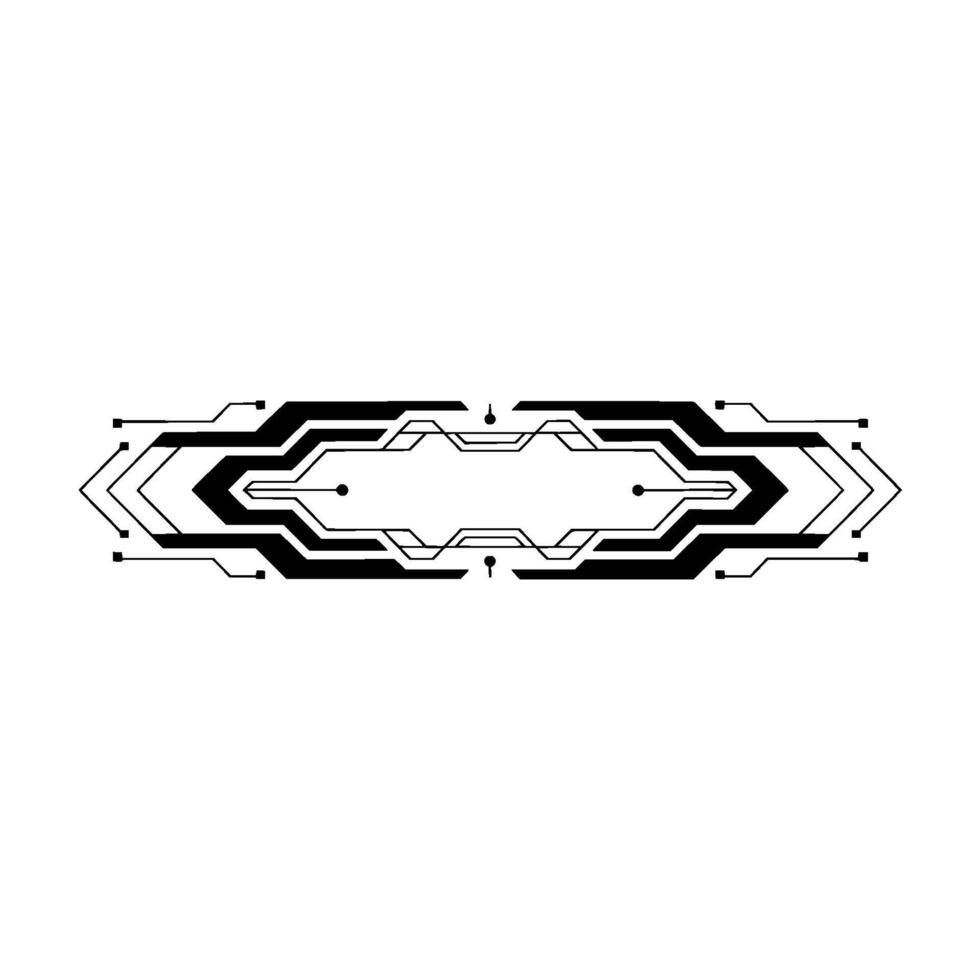 Futuristic Tech Element With Geometric Circuit vector