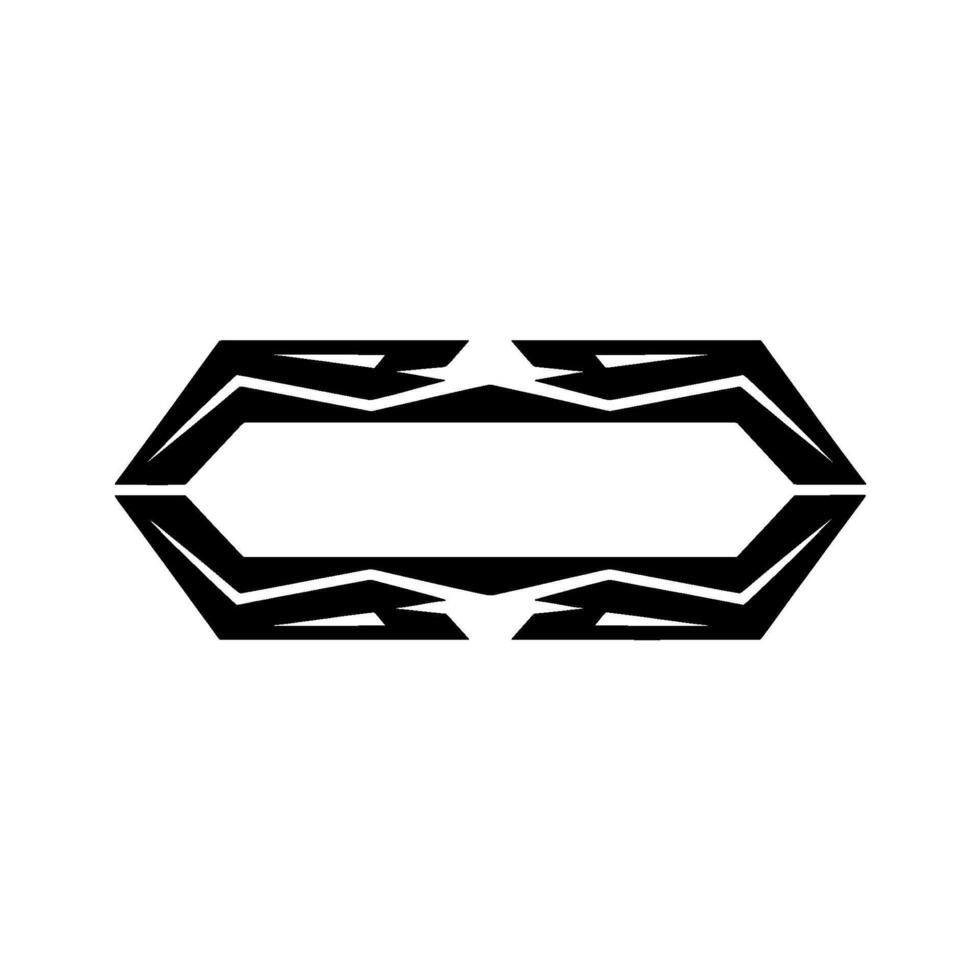 Abstract Geometric Hexagon In Bold Black On White vector