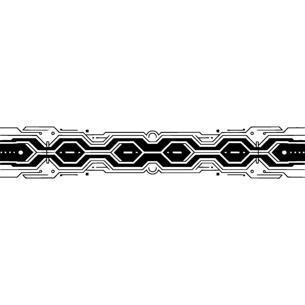 Tech Border Geometric Circuitry With Glowing Elements vector