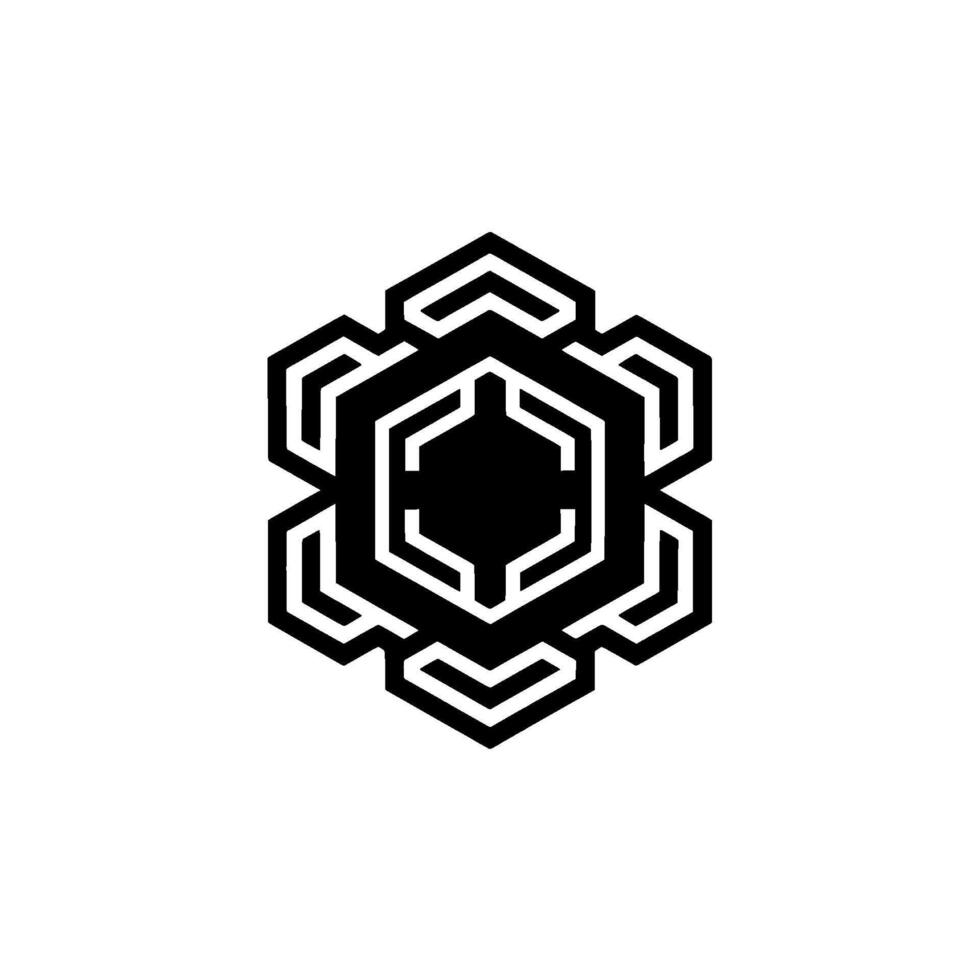 Geometric Hexagon Modern Black White Abstract vector