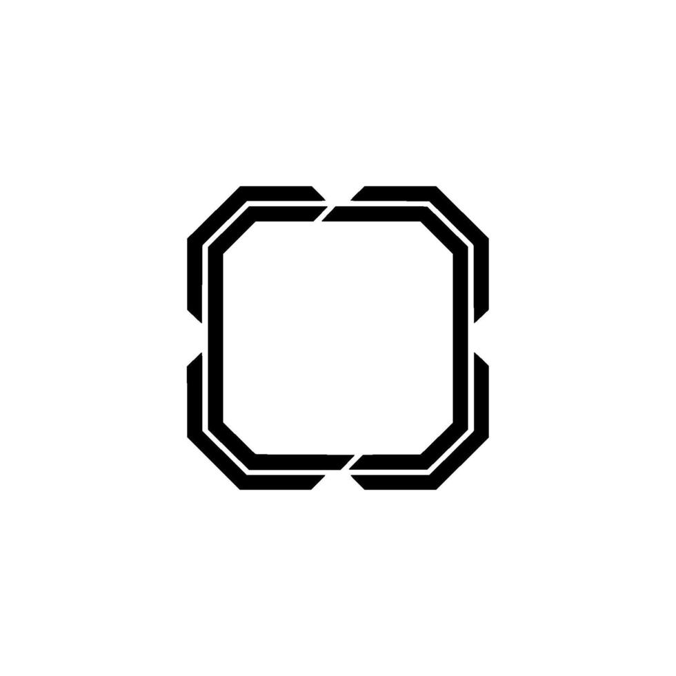 Geometric Frame Illustration, Black On White, Minimalist vector