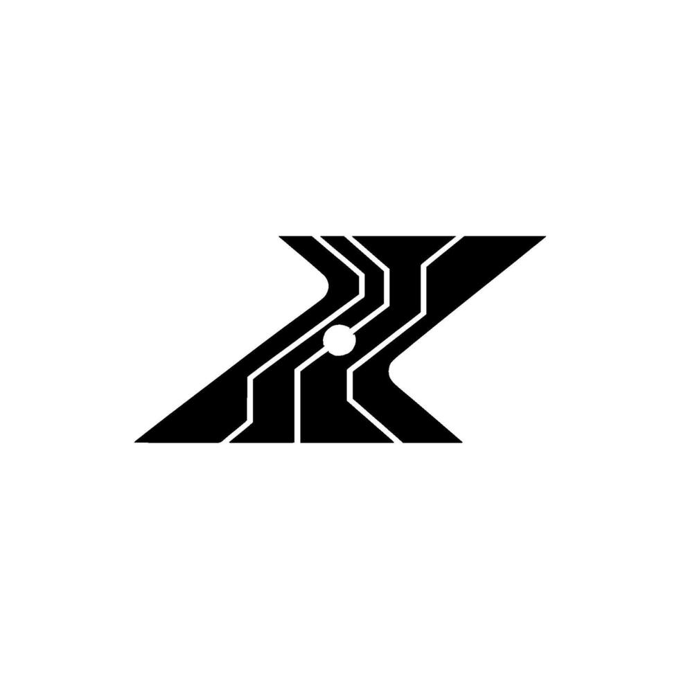 Abstract Geometric Tech Black White Circuitry vector