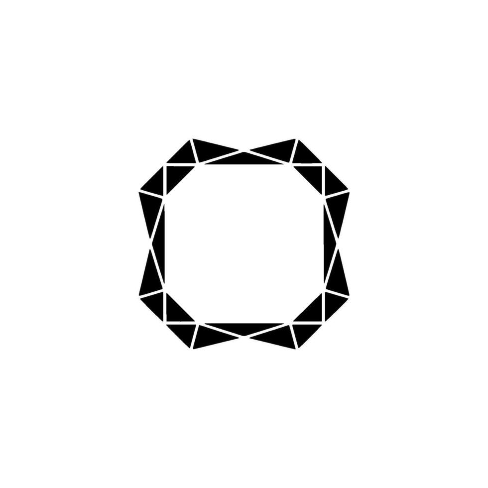 Geometric Frame Abstract Black Triangles On White, Minimalist vector