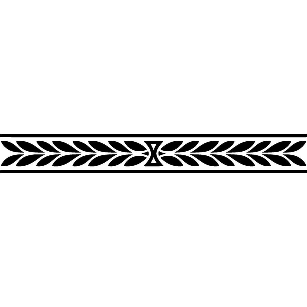 Elegant Black Leaf Border On White Background Decorative Element vector