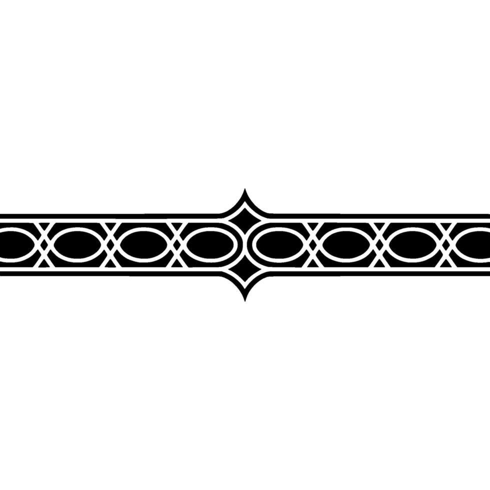 Elegant Black And White Geometric Border Element For vector