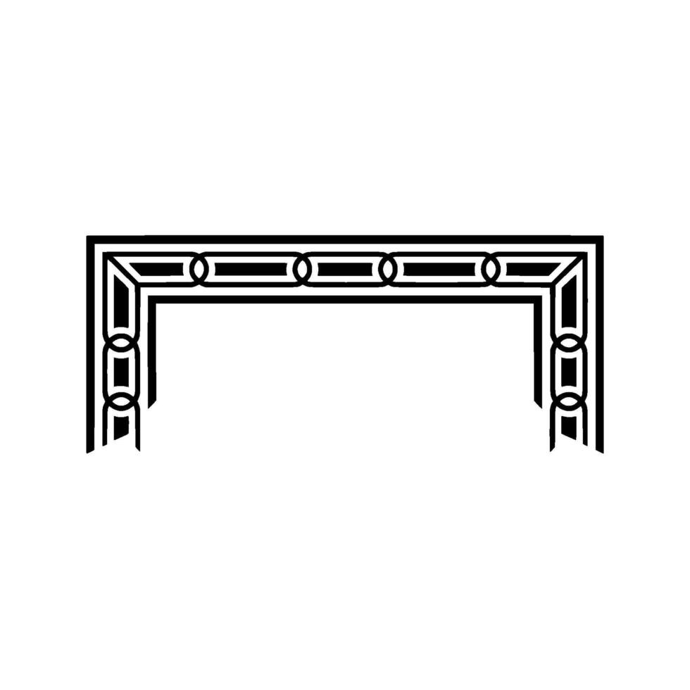 Abstract Black Archway Border On White vector
