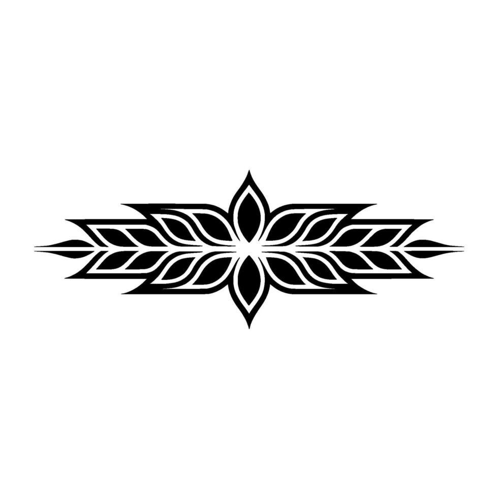 Black Floral Border On White, Minimalist Ornament vector