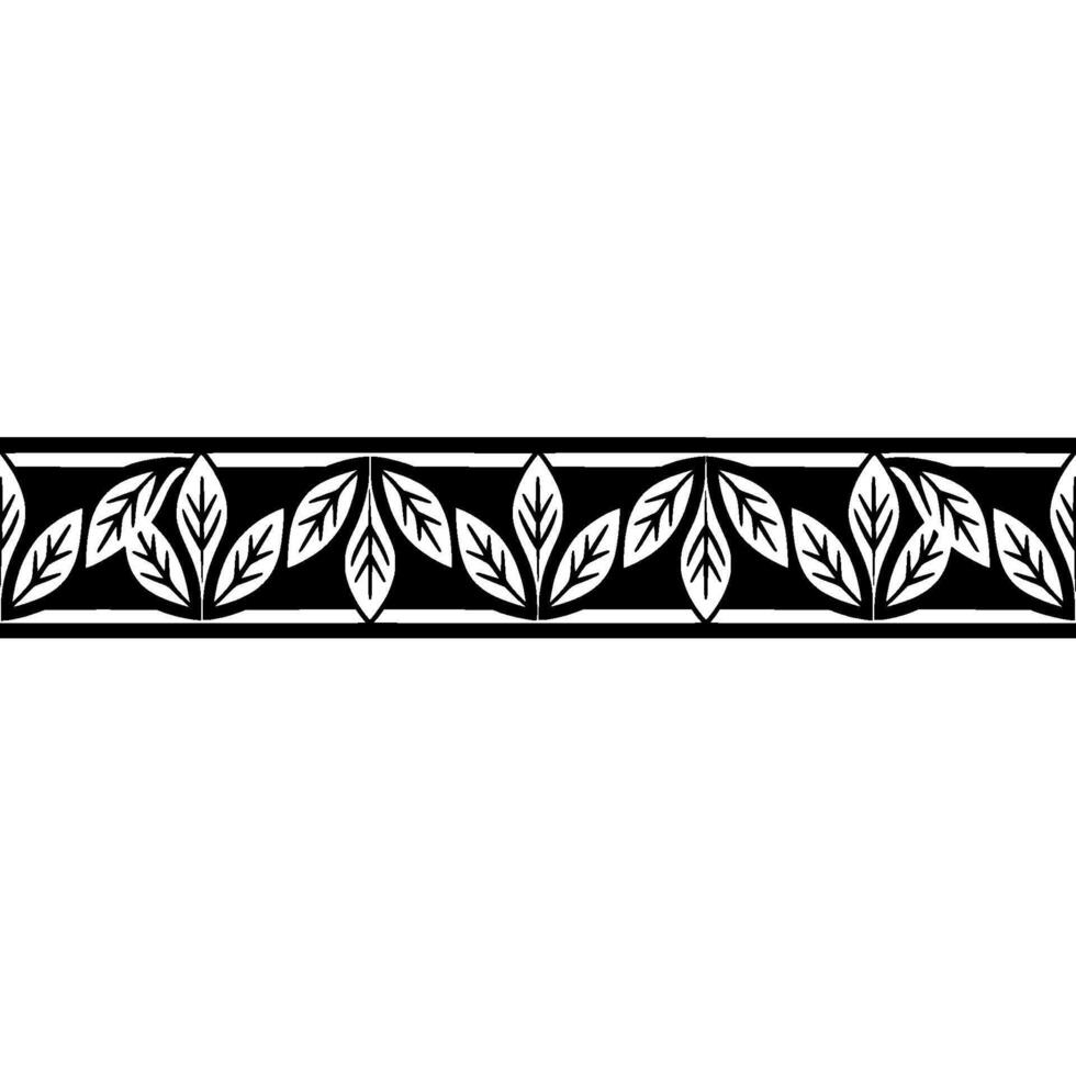 Black And White Leaf Border On Gradiant Background vector