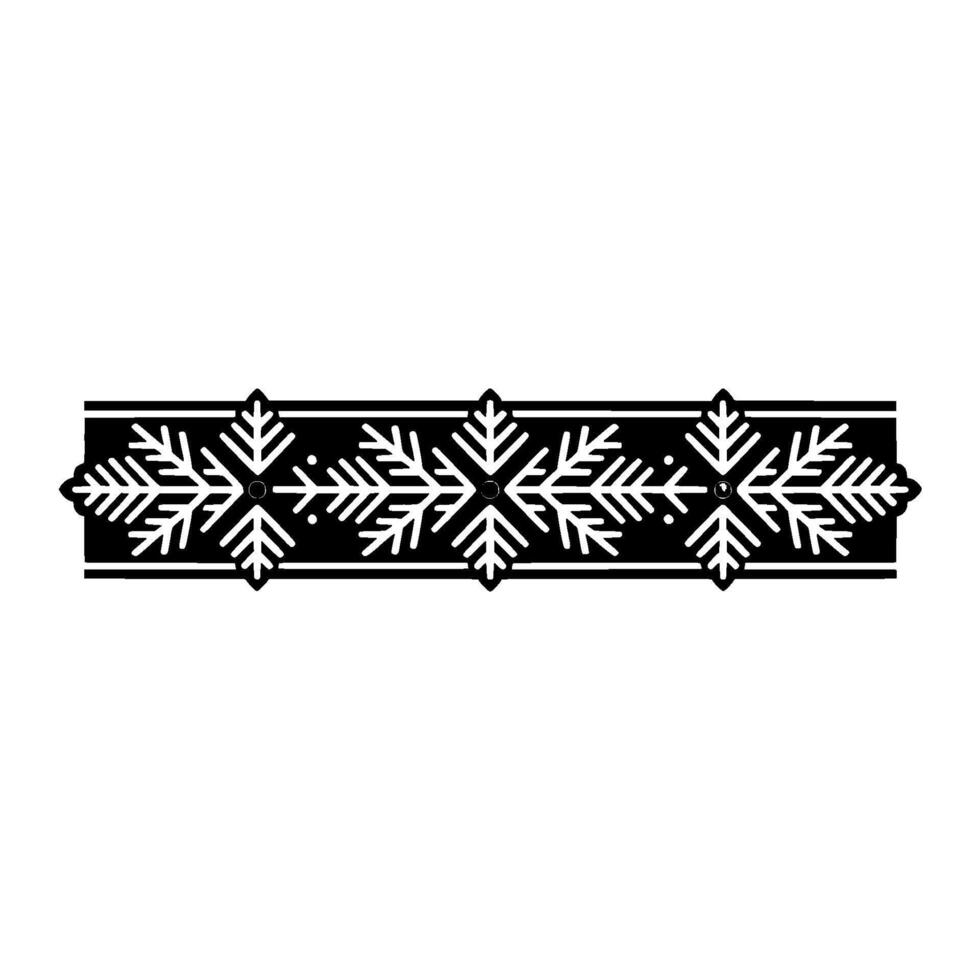 Geometric Winter Snowflake Border, Illustration, Minimalist Style vector