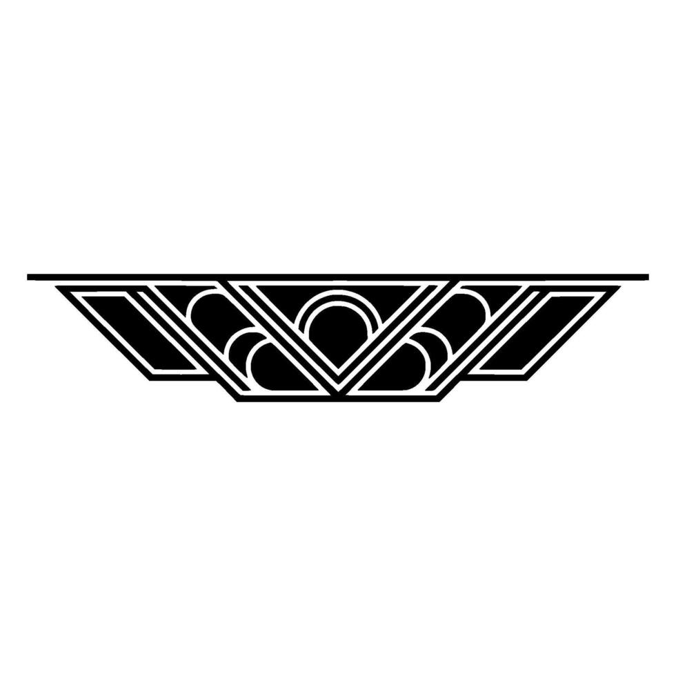 Art Deco Border Element, Geometric Ornament, Black And White vector