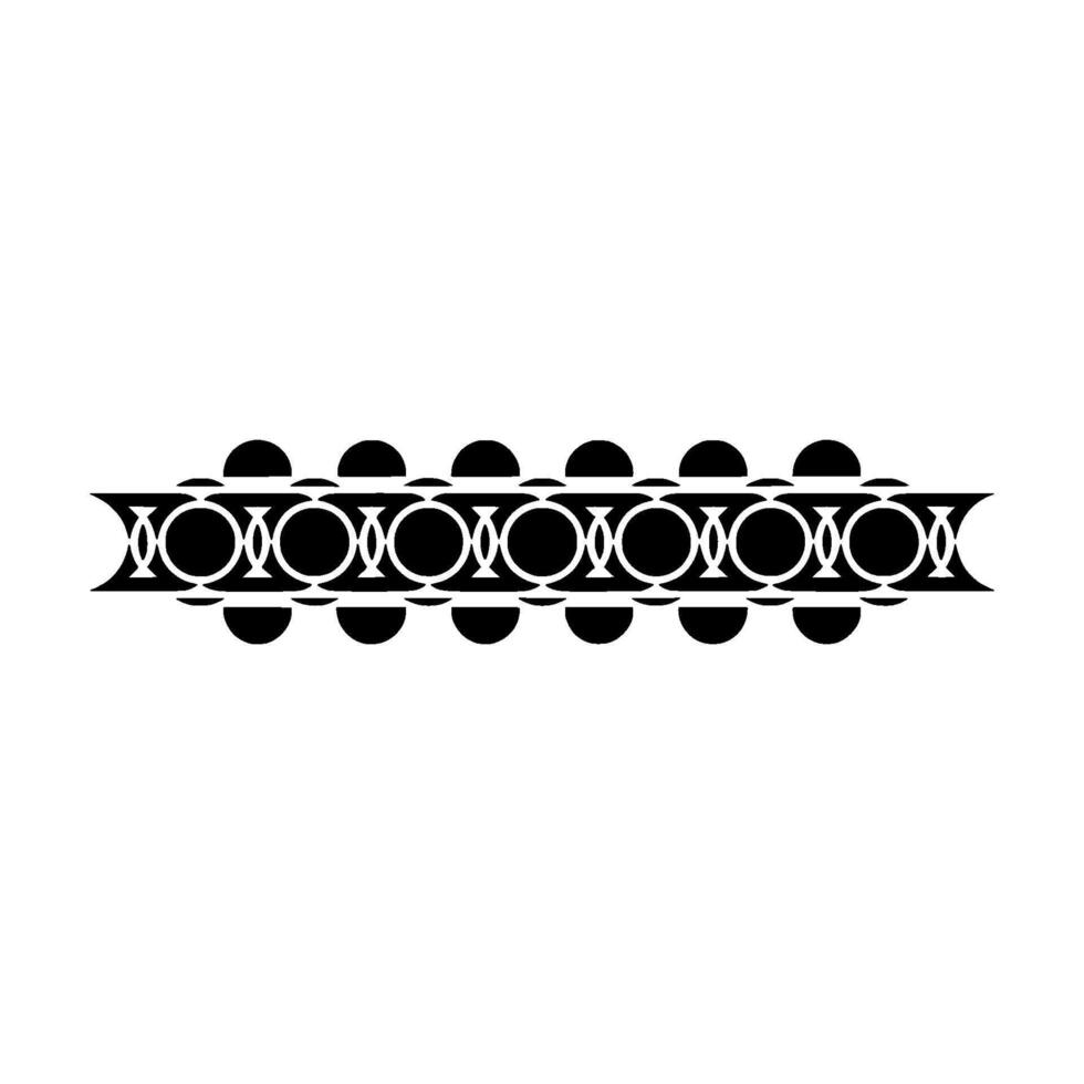 Minimalist Geometric Pattern Decorative Border Element, Black White vector
